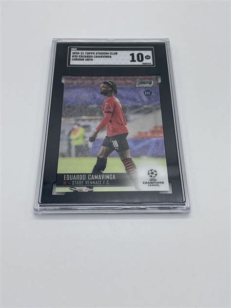 2020 21 Topps Stadium Club Chrome UEFA Rookie Eduardo Camavinga SGC 10