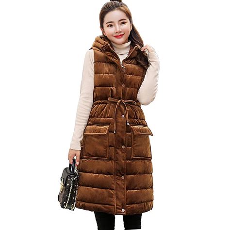 2018 Women Autumn Winter Jacket Vests Hooded Large Size Warm Down