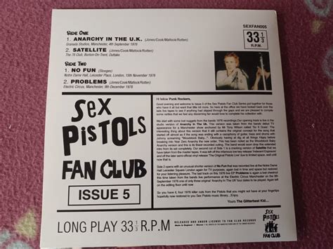 Sex Pistols The Lost Live E P Fan Clu Köp på Tradera