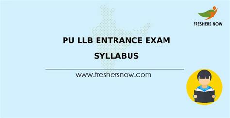 Pu Llb Entrance Exam Syllabus 2025 And Exam Pattern Pdf