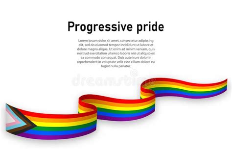 Waving Flag of Progressive Pride on White Background. Stock Vector ...