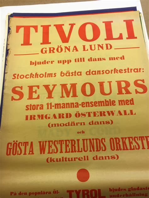 Seymours med Irmgard Östewall Underhållning Gröna Lunds Historia