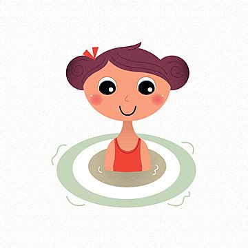 Swimming Summer Girl Retro Cartoon Illustration Retro Styled Bikini Pin Up Vector Retro Styled