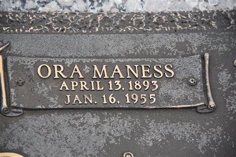 Ora Maness Sword Memorial Find A Grave