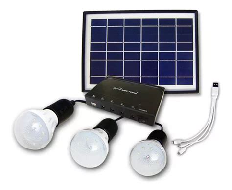 Kit Solar Iluminacion Focos Led Bateria Panel Watts Env O Gratis