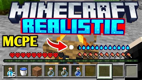 Realistic Survival Addon For On Mcpe Mcbe Windows Youtube