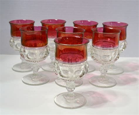 Vintage Tiffin Kings Crown Thumbprint Ruby Red By Panchosporch