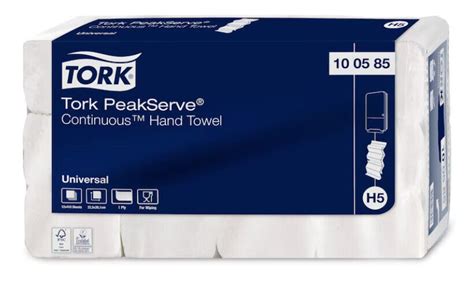 3 X Tork Peakserve Continuous White Paper Hand Towel Universal 100585