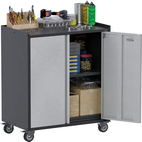 Amazon Lcaopc Metal Garage Storage Cabinet With Wheels Lockable