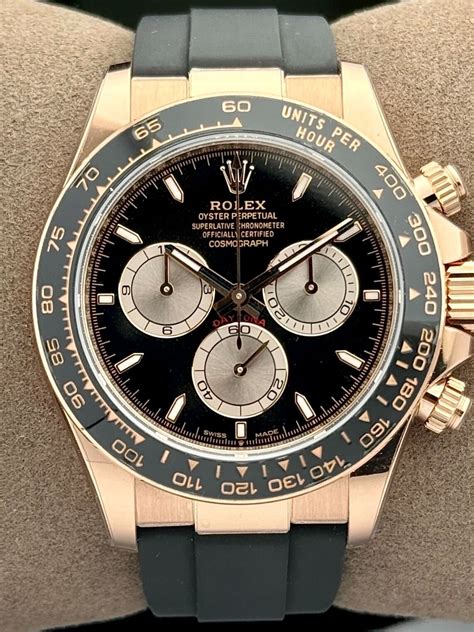 Rolex Cosmograph Daytona Rose Gold Oyster Flex Black Dial 126515LN