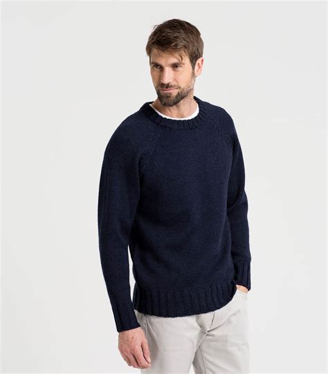 Woolovers Mens Pure Wool Fishermans Crew Neck Jumper Sweater Christmas