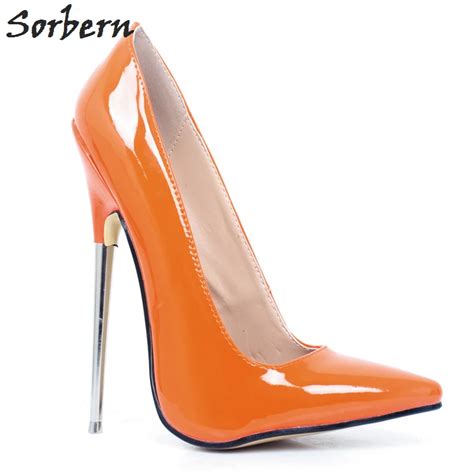 Sorbern Metall Stilettos Frauen Schuhe High Heel Fetisch Cm