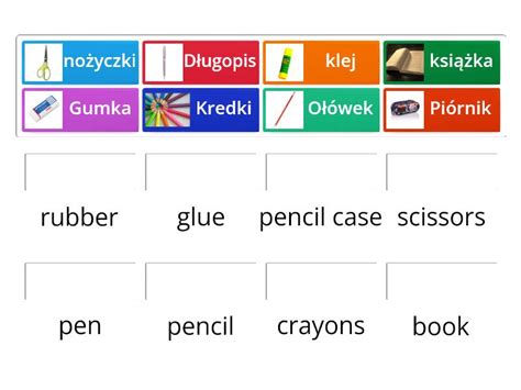 Przybory Szkolne Po Angielsku Po Cz W Pary