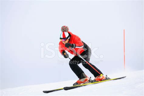 Giant Slalom Race - Snow Skier Skiing Stock Photo | Royalty-Free ...