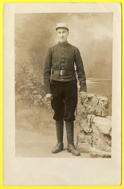 Cpa Carte Photo Militaire En Uniforme Soldat Du E R Giment Militaria