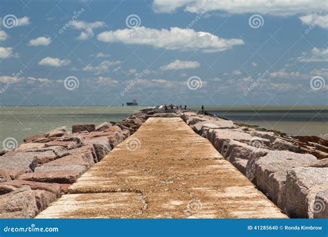 The South Jetty Of Port Aransas Texas Stock Photo Image Of Port