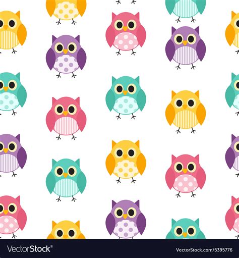 Owl Seamless Pattern Background Royalty Free Vector Image