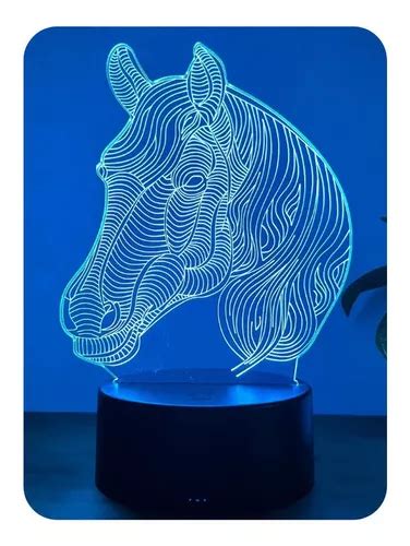 Luminária 3d Led Cavalo 7 Cores Abajur De Mesa Parcelamento sem juros