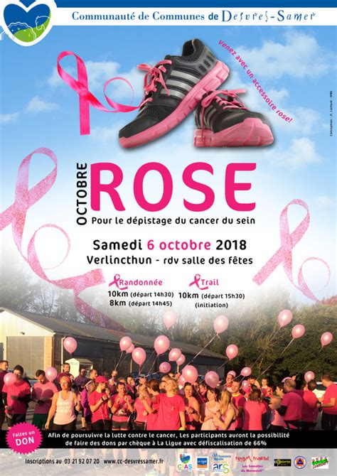 Affiche octobre rose 2018 Communauté de Communes de Desvres Samer