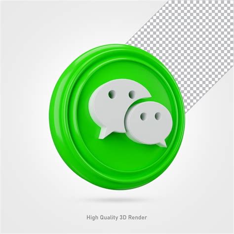 Premium Psd Wechat Social Media Icon 3d Rendering Transparent