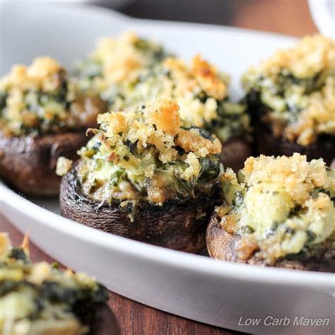 Spinach Artichoke Stuffed Mushrooms Low Carb Maven