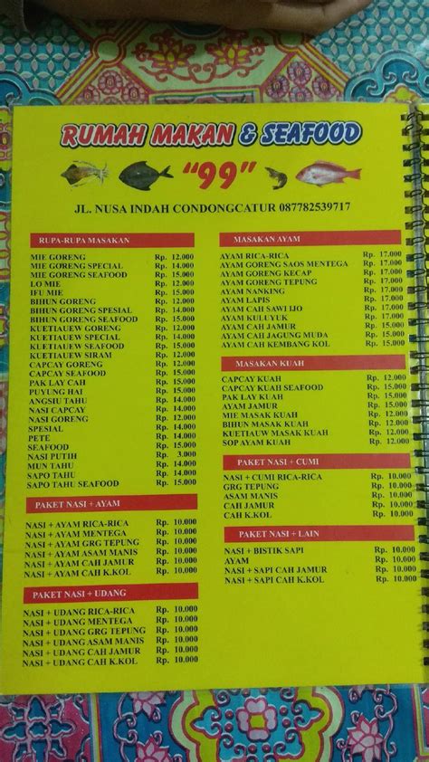 Menu At Rumah Makan Dan Seafood Restaurant Sariharjo