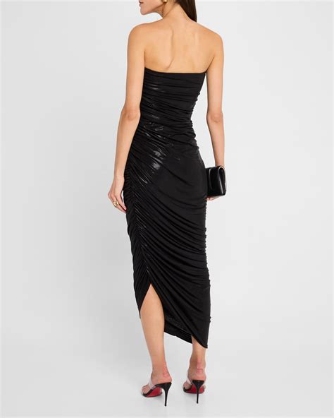 Norma Kamali Strapless Diana Asymmetric Ruched Gown Neiman Marcus