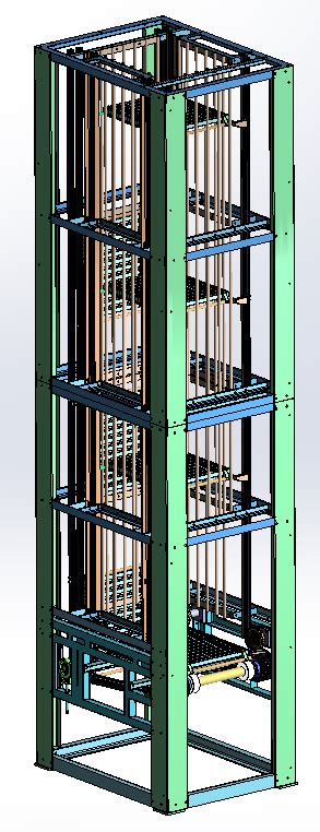 四链连续式升降机含有进出口3d模型下载三维模型solidworks模型 制造云 产品模型