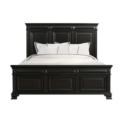 Picket House Furnishings Trent Antique Black King Wood Panel Bed In The Beds Department At