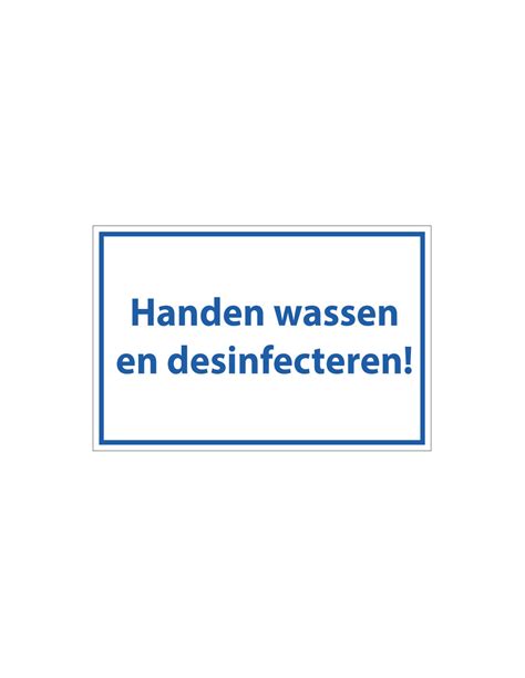 Handen Wassen En Desinfecteren Tekststicker Kopen