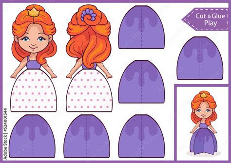 Kids Craft Template 3d A Paper Doll Princess Ornament For Birthday