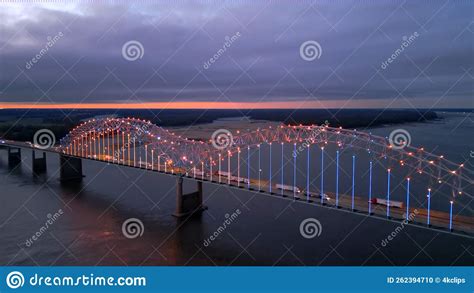 Hernando Do Soto Bridge In Memphis Between Arkansas And Tennessee At