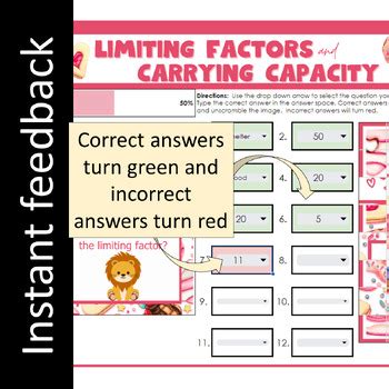 Limiting Factor And Carrying Capacity Valentines Day Worksheet By Jayzee