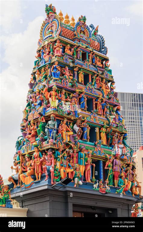 Ornate And Colourful Gopuram At The Main Entrance Of Sri Mariamman