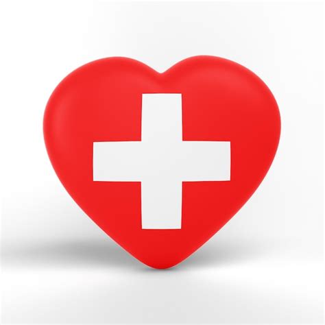 Corazón de la bandera de suiza Foto Premium