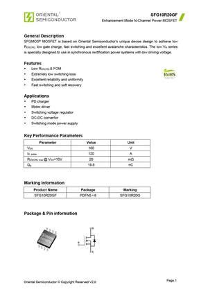 Sfg R Gf Mosfet Datasheet Pdf Equivalent Cross Reference Search