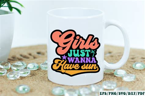 Girls Just Wanna Have Sun Retro Svg Graphic By Designer302 · Creative