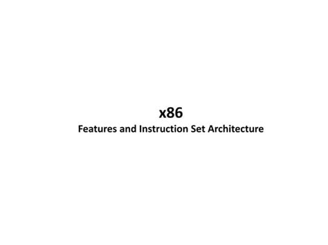 x86 architecture | PPT