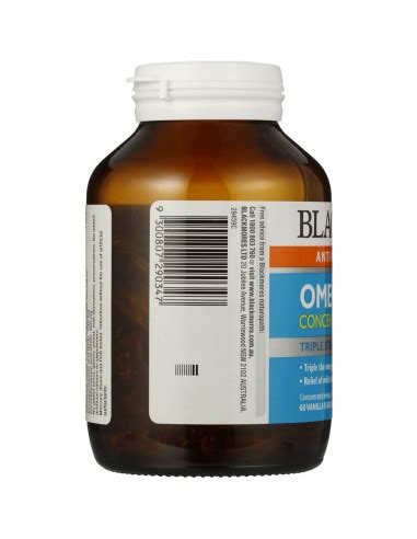 Blackmores Odourless Omega Triple Concentration Fish Oil Caps 60pk