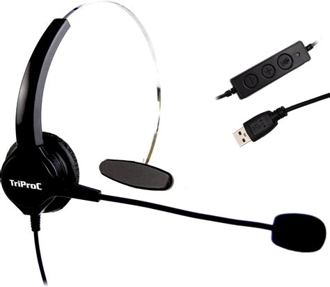 Triproc Monaural Usb Voip Headset For Computer Internet Calls Voip Communication Skype Webinar