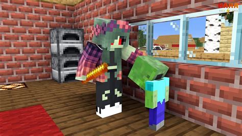 Monster School Baby Zombie And Second Bad Zombie Mother Minecraft