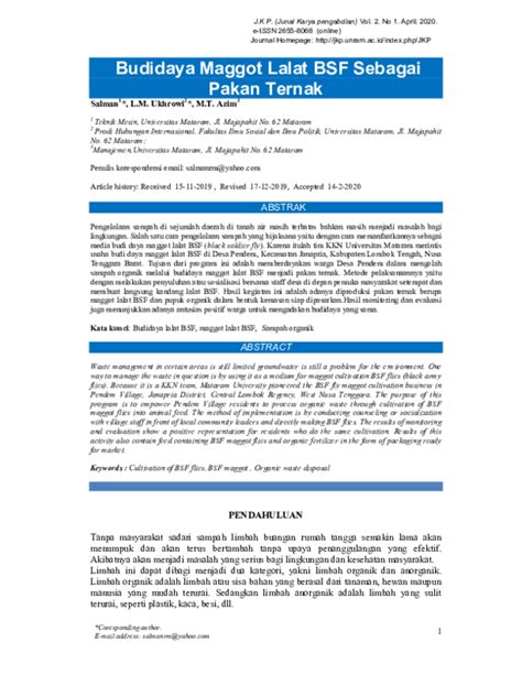 (PDF) Budidaya Maggot Lalat BSF sebagai Pakan Ternak | salman salman - Academia.edu