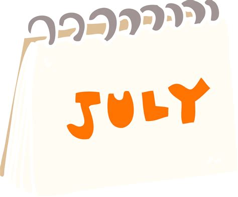 Cartoon Doodle Calendar Showing Month Of July 45033470 PNG