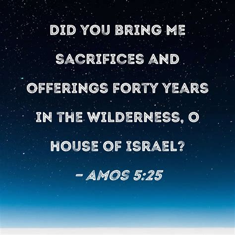 Amos Did You Bring Me Sacrifices And Offerings Forty Years In The