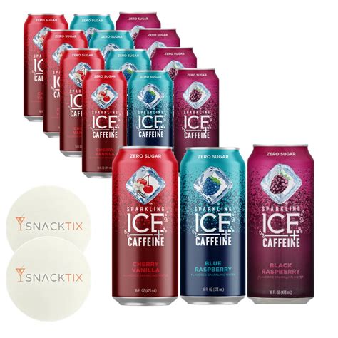 Sparkling Caffeine Sparkling Water 3 Flavors Cans Black Raspberry