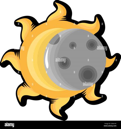 Solar Eclipse Tattoo Illustration Vector On A White Background Stock