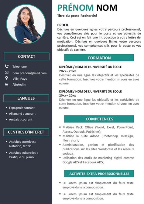 Cv D Veloppeur T L Charger Gratuit Sous Format Powerpoint Cv Words