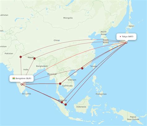 All Flight Routes From Bengaluru To Tokyo Blr To Nrt Flight Routes