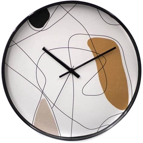 Horloge Murale Analogique Circulaire Mouvement Silencieux Design