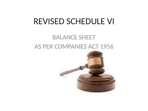 PPTX REVISED SCHEDULE VI BALANCE SHEET AS PER COMPANIES ACT 1956